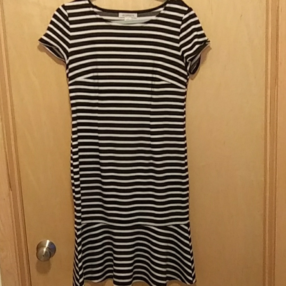 Liz Claiborne Striped Dress with Pleated Bottom